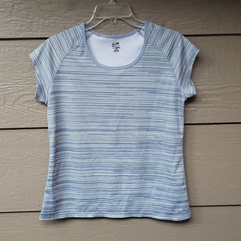 CHAMPION GRAY STRIPE ATHLETIC TOP LARGE